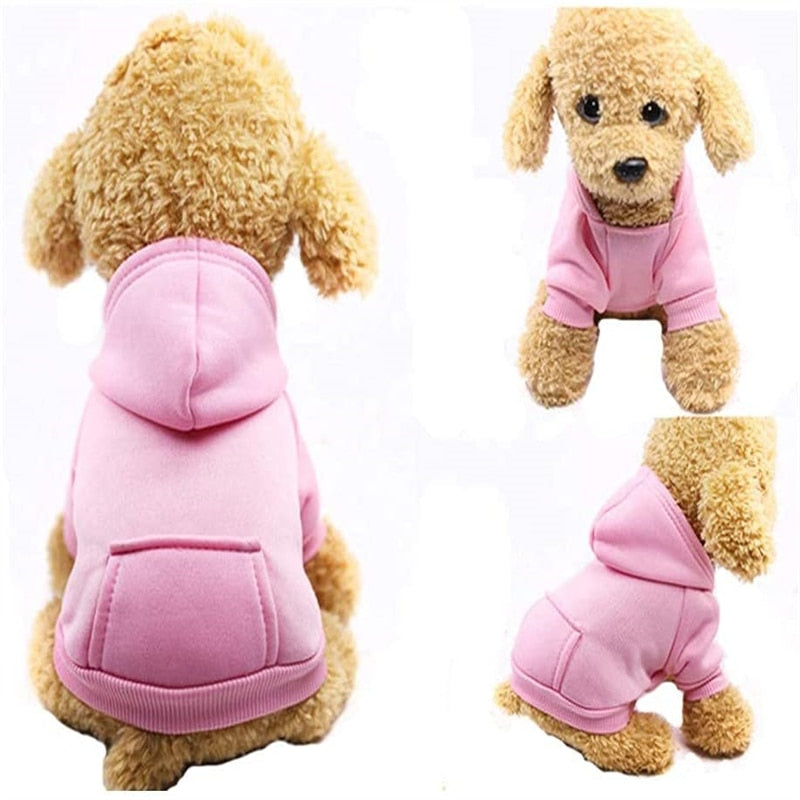 Solid Dog Hoodies Pet Clothes