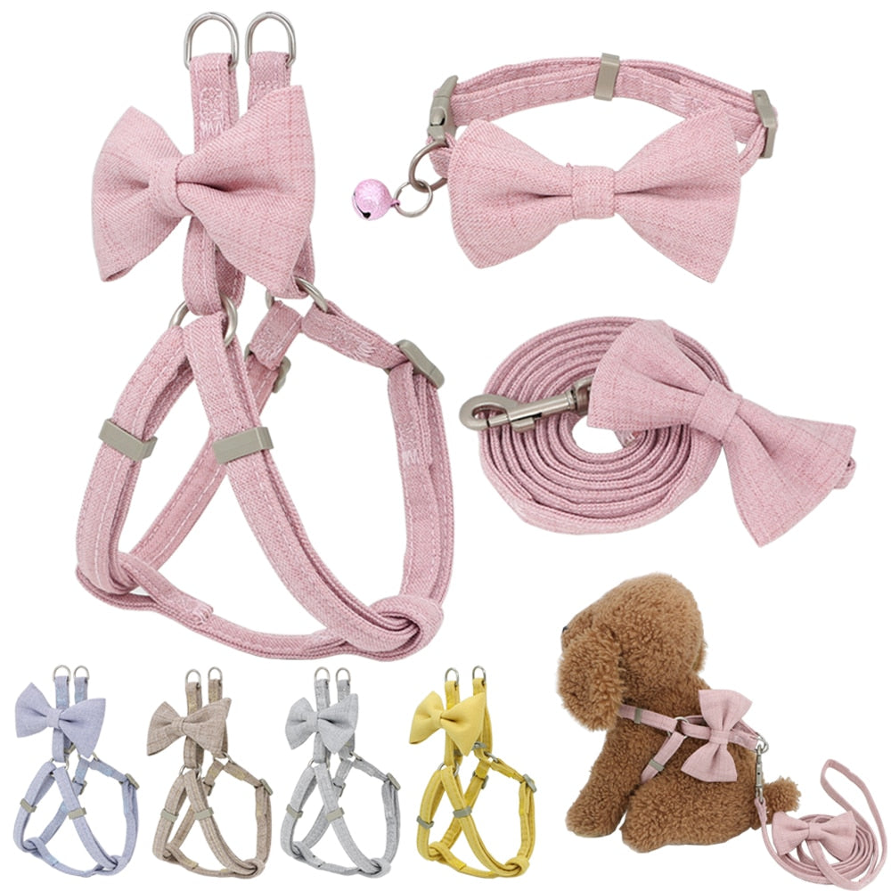 Dog Harness Leash Collar Set Adjustable