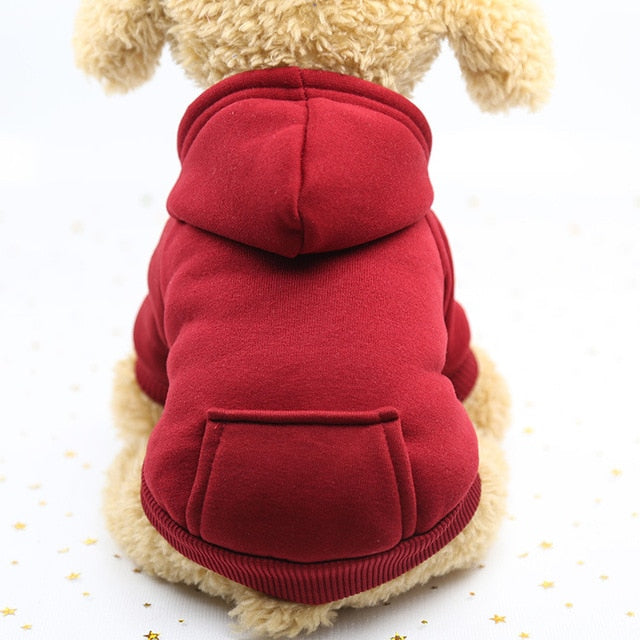 Solid Dog Hoodies Pet Clothes