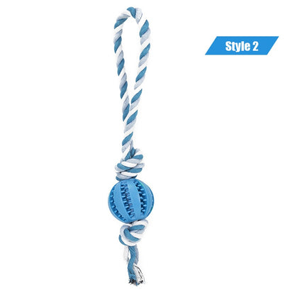 Dog Toys Treat Balls Interactive Hemp Rope Rubber Leaking Balls