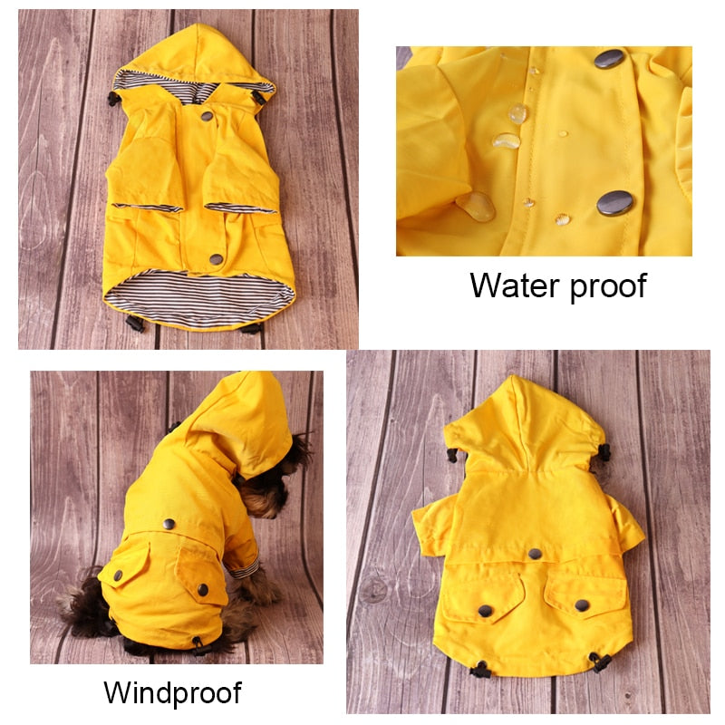 Yellow Waterproof Dog Raincoat