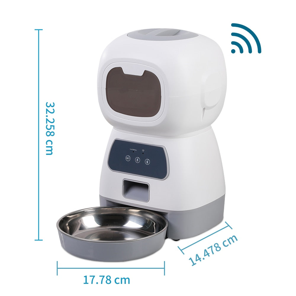 3.5L Automatic Pet Feeder WiFi APP Smart Timed Dosing Feeder