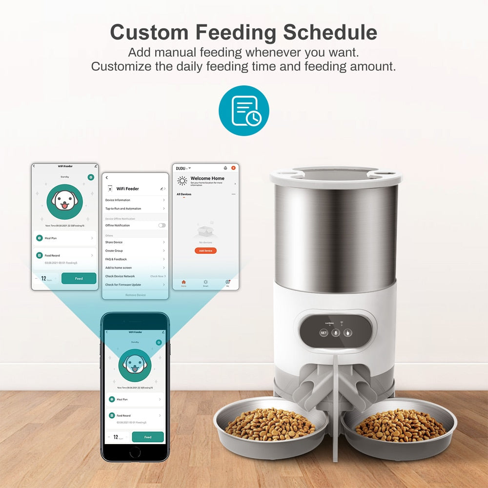 Smart APP Pet Feeder Cat And Dog Food Automatic Dispenser