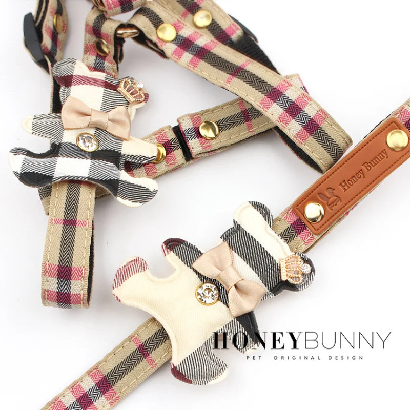 Nylon Plaid Leash Set