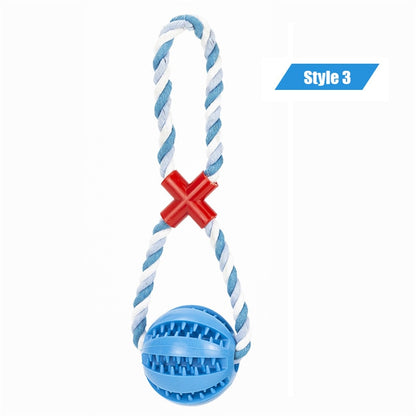 Dog Toys Treat Balls Interactive Hemp Rope Rubber Leaking Balls