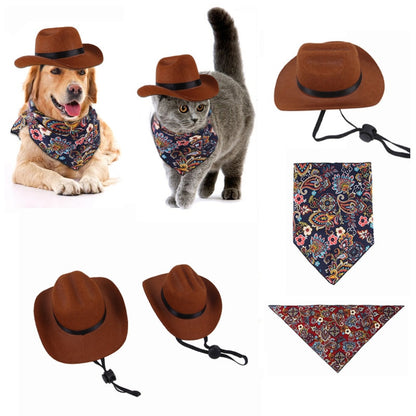 Pet Cowboy Hat & Triangle Scarf: Photo Fun