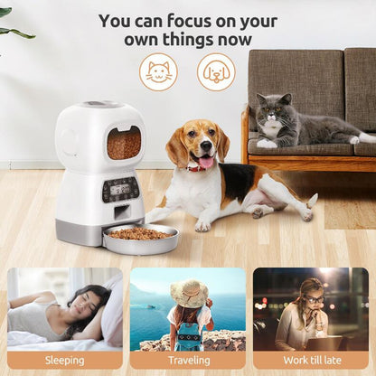 3.5L Automatic Pet Feeder WiFi APP Smart Timed Dosing Feeder