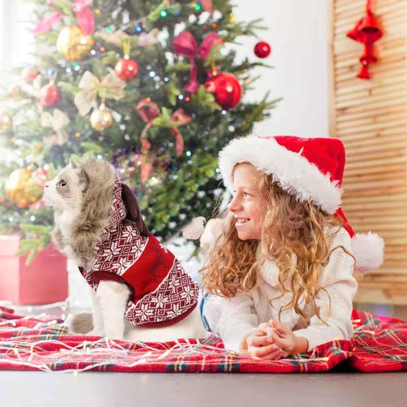 Christmas Sweater with Reindeer Ears