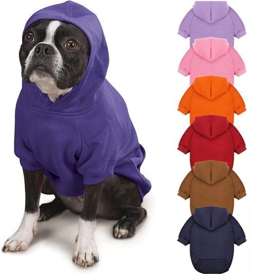 Solid Dog Hoodies Pet Clothes